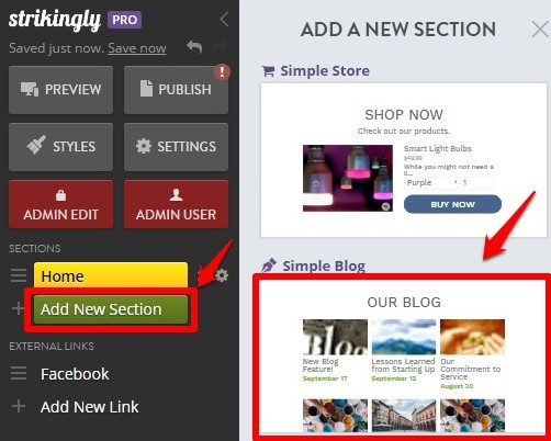 Strikingly Add Blog Section Strikingly Add Blog Section